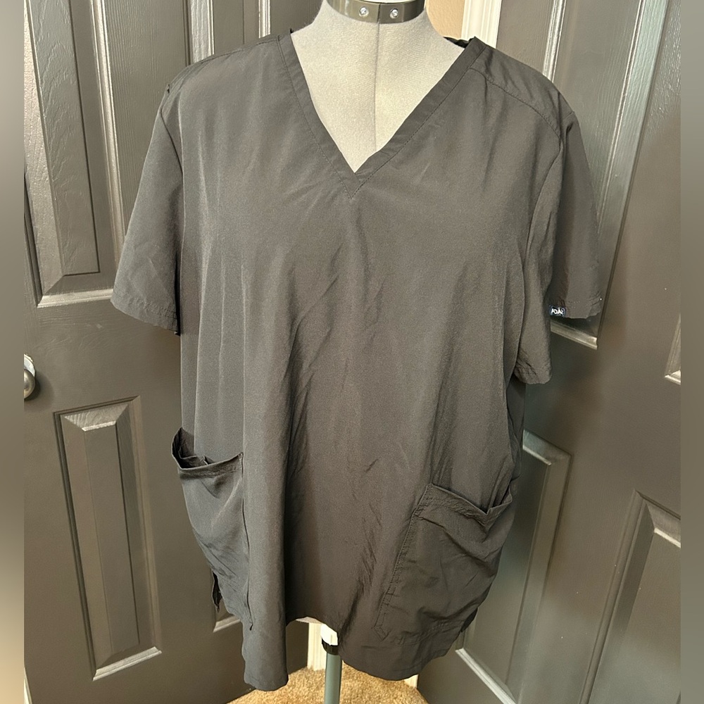 Adar Black Flex Stretch Scrub Set